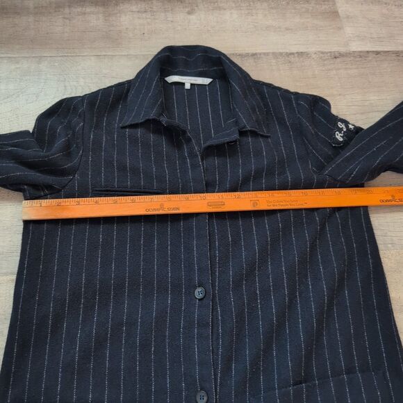 Zara Womens Blue Trafalac Outerwear Wool  Long Trench Jacket Size Small S - Picture 4 of 6